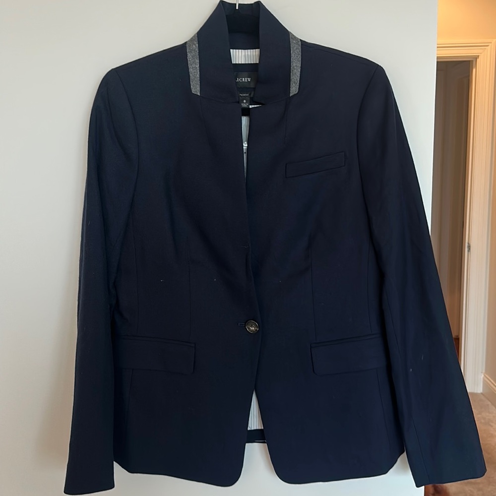 J.Crew Wool Regent One Button Blazer - Navy